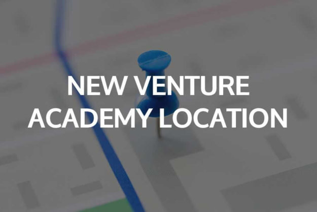 map with pushpin that says new venture academy location