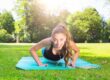 a teen practices push ups that she learned while in boot camp for behavioural treatment