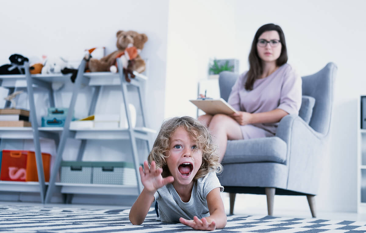 screaming child demonstrating oppositional defiant disorder