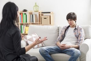 Young man getting teen addiction help