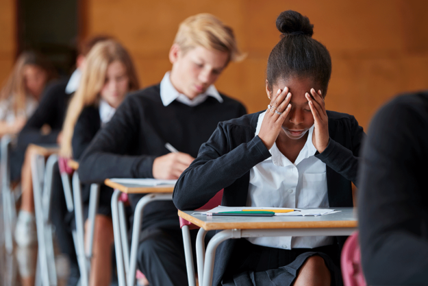 a teen noticeably struggles with anxiety in school