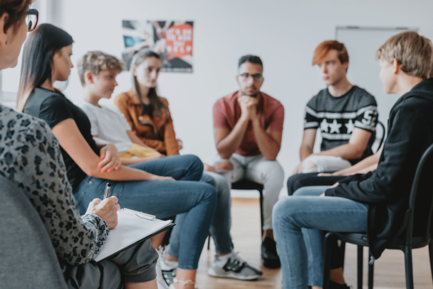 teens participate in beneficial group therapy sessions