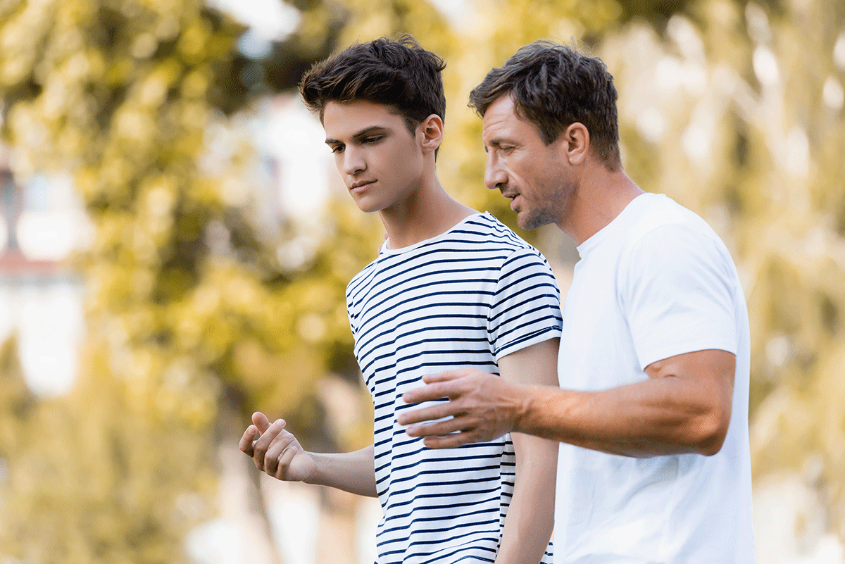 a father teaches his son the consequences of drinking and driving