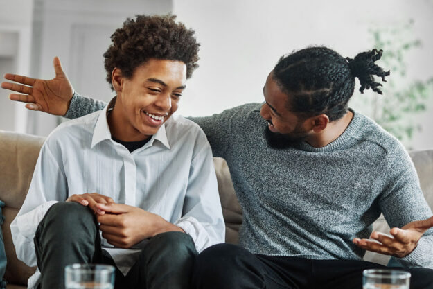 a father is able to connect and bond with his teen son