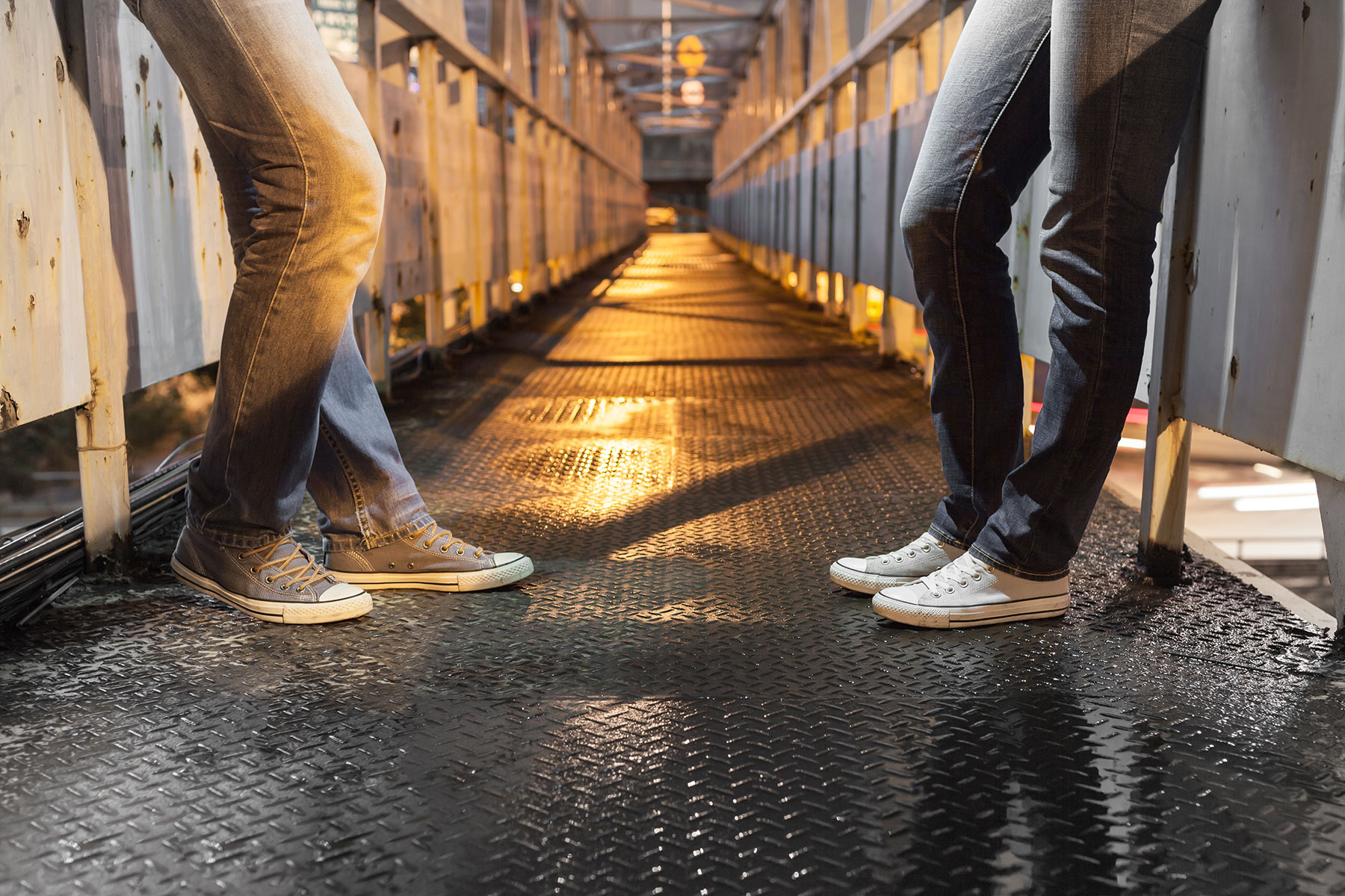teens sneak out to meet up on a bridge after dark
