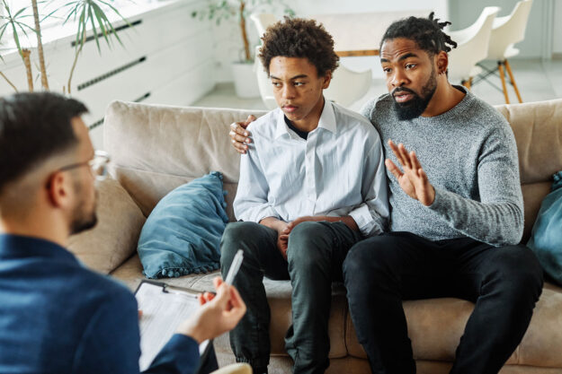 a father brings his son to therapy when authoritative parenting has become too much